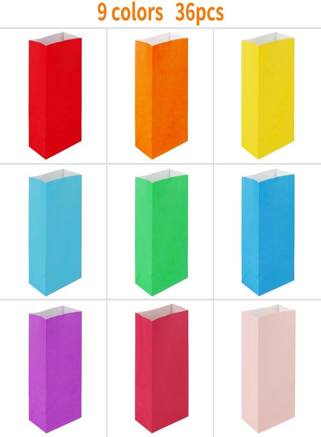 TOMNK 36pcs Paper Party Favor Bags, 9 Colors Small Gift Bags, 9.2 x 5.2 x 3.2, Wrapped Mini Goodie Bags for Birthdays, Baby Showers, Crafts and Activities, May Day, Wedding (Assorted Colors) - Image 3